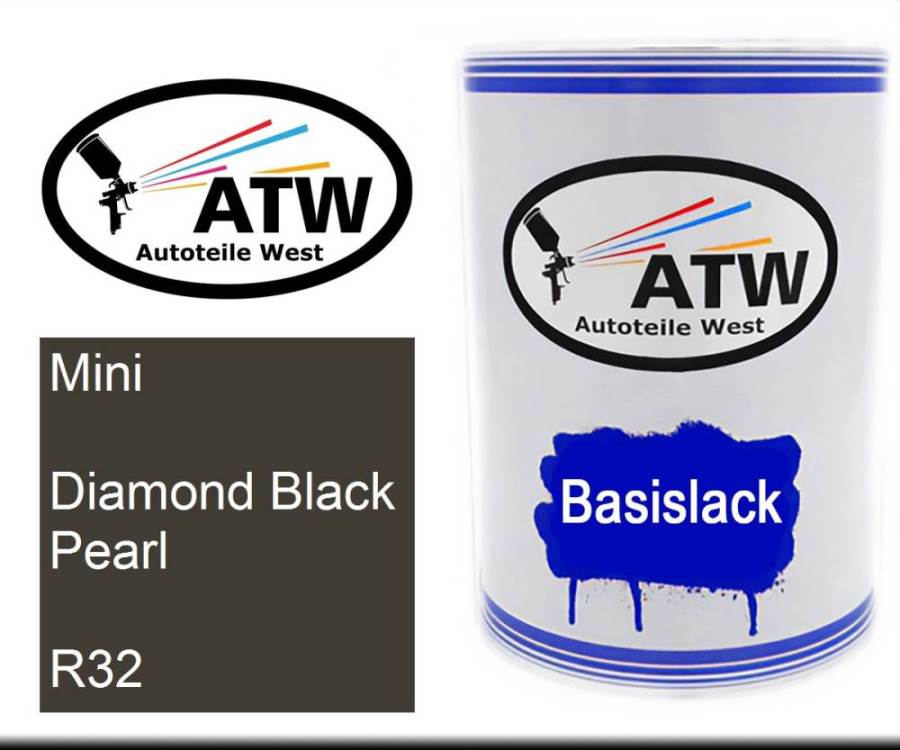 Mini, Diamond Black Pearl, R32: 500ml Lackdose, von ATW Autoteile West.